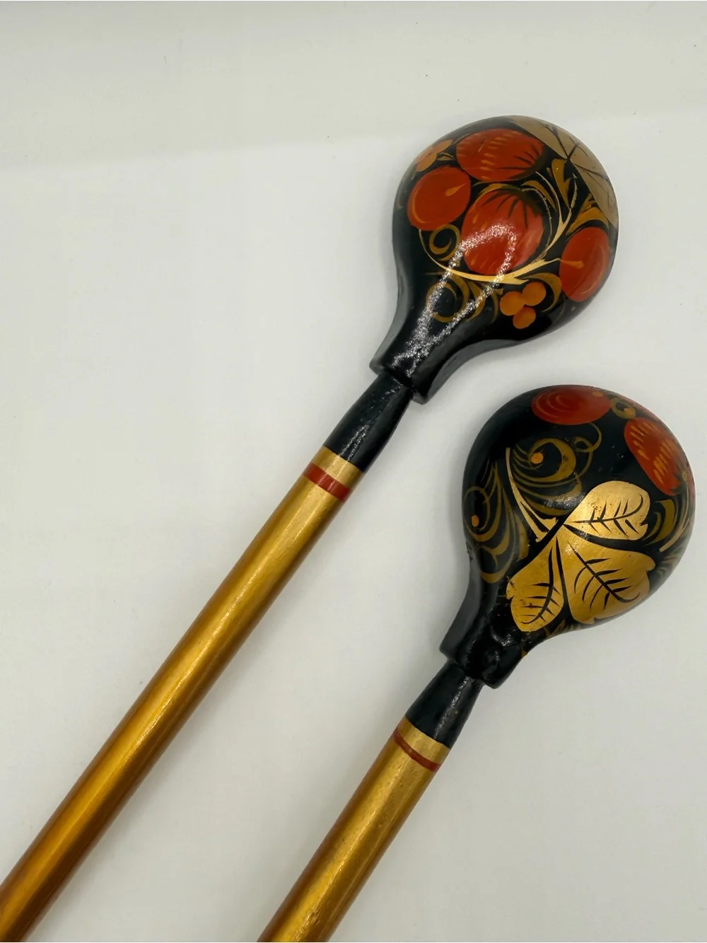 Hand-Painted Black and Gold Decorative Dining Spoons